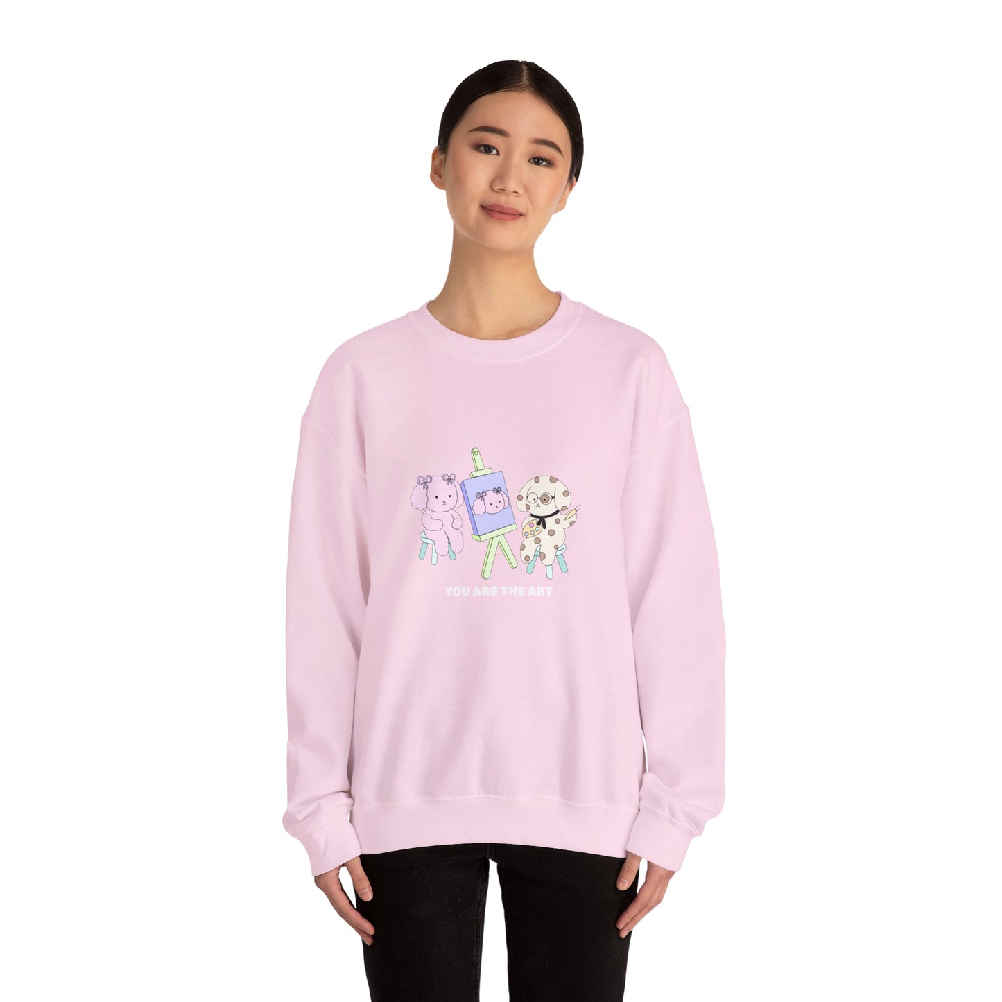 You Are The Art sweatshirt - here, there, everywhere collection. Cute Animal Art Crewneck Sweatshirt