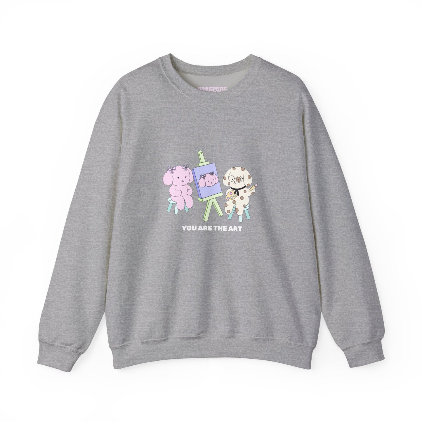 You Are The Art sweatshirt - here, there, everywhere collection. Cute Animal Art Crewneck Sweatshirt