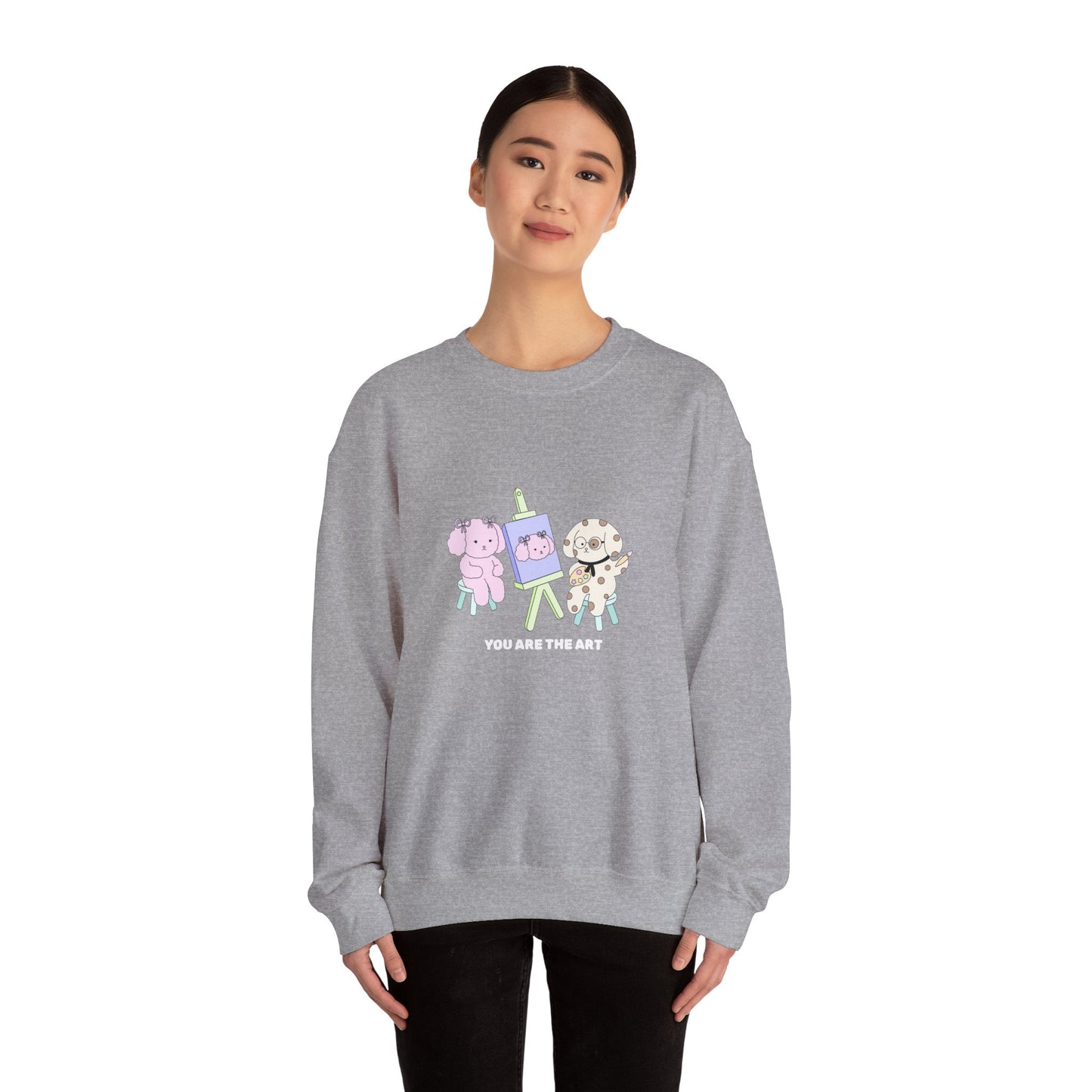 You Are The Art sweatshirt - here, there, everywhere collection. Cute Animal Art Crewneck Sweatshirt