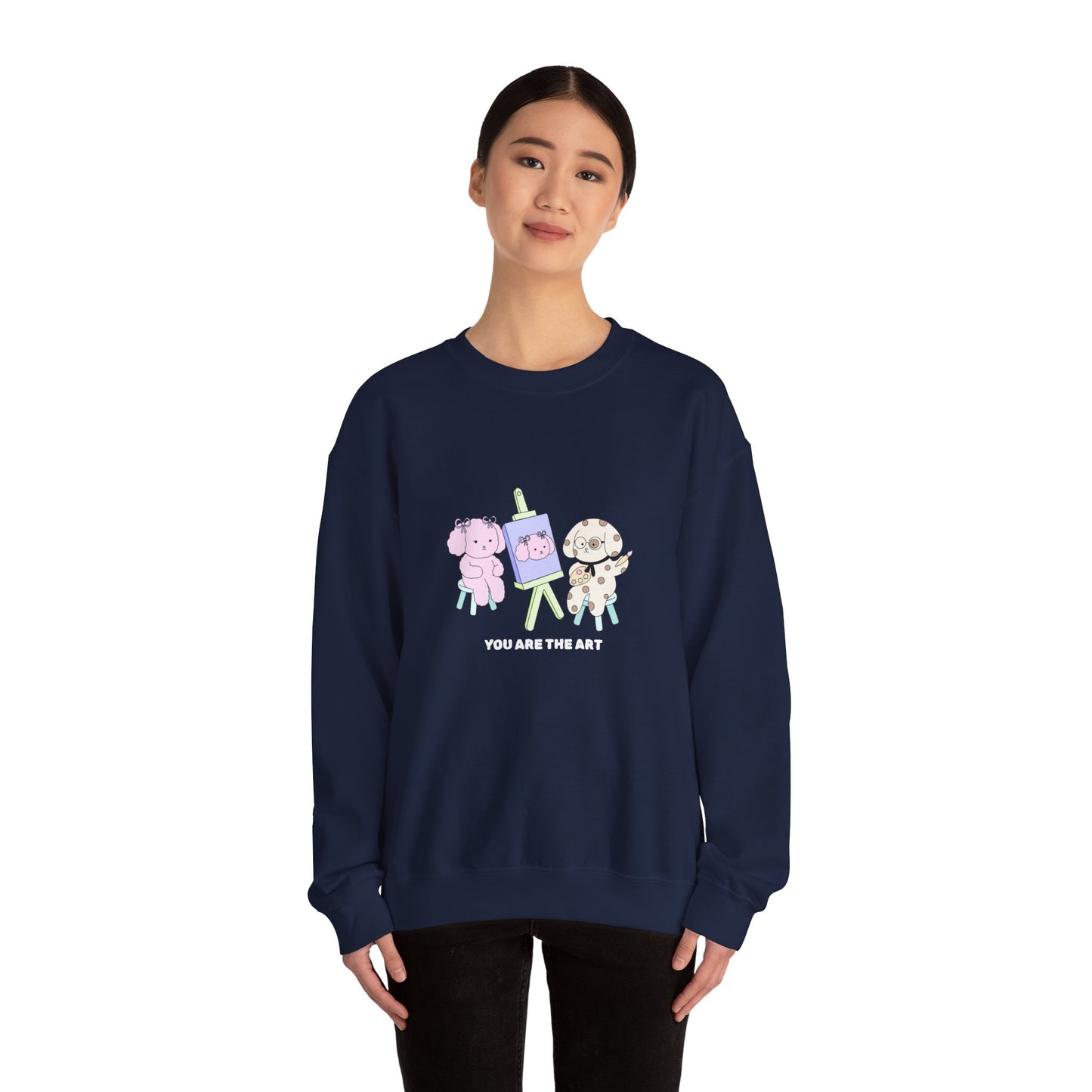 You Are The Art sweatshirt - here, there, everywhere collection. Cute Animal Art Crewneck Sweatshirt