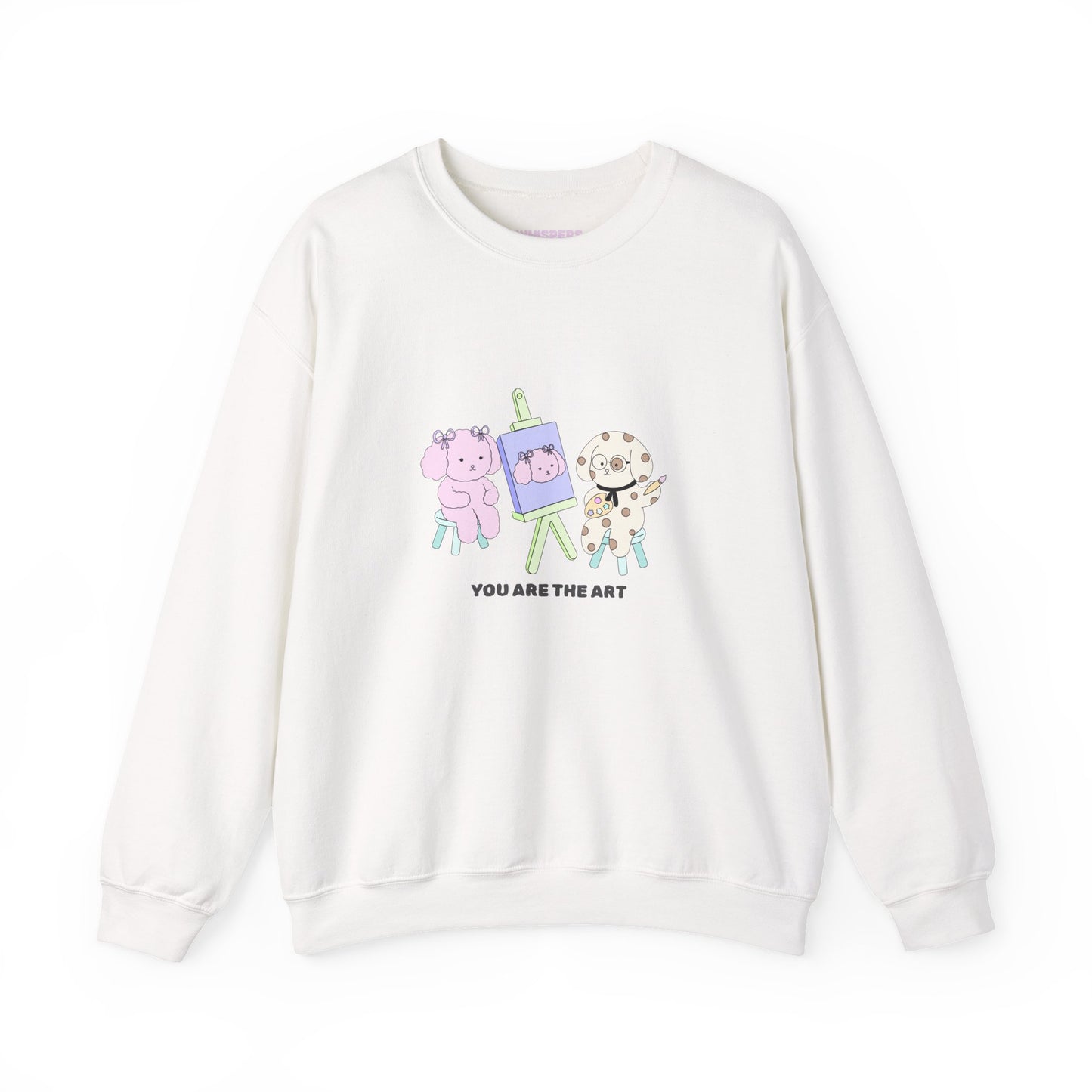 You Are The Art sweatshirt - here, there, everywhere collection. Cute Animal Art Crewneck Sweatshirt
