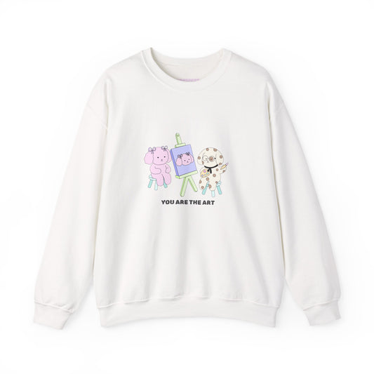 You Are The Art sweatshirt - here, there, everywhere collection. Cute Animal Art Crewneck Sweatshirt