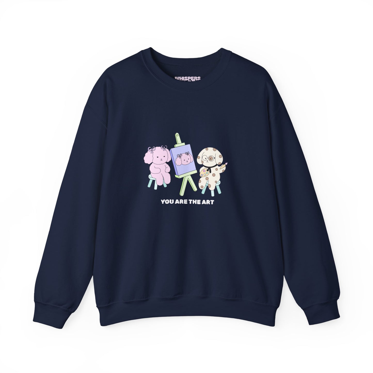 You Are The Art sweatshirt - here, there, everywhere collection. Cute Animal Art Crewneck Sweatshirt