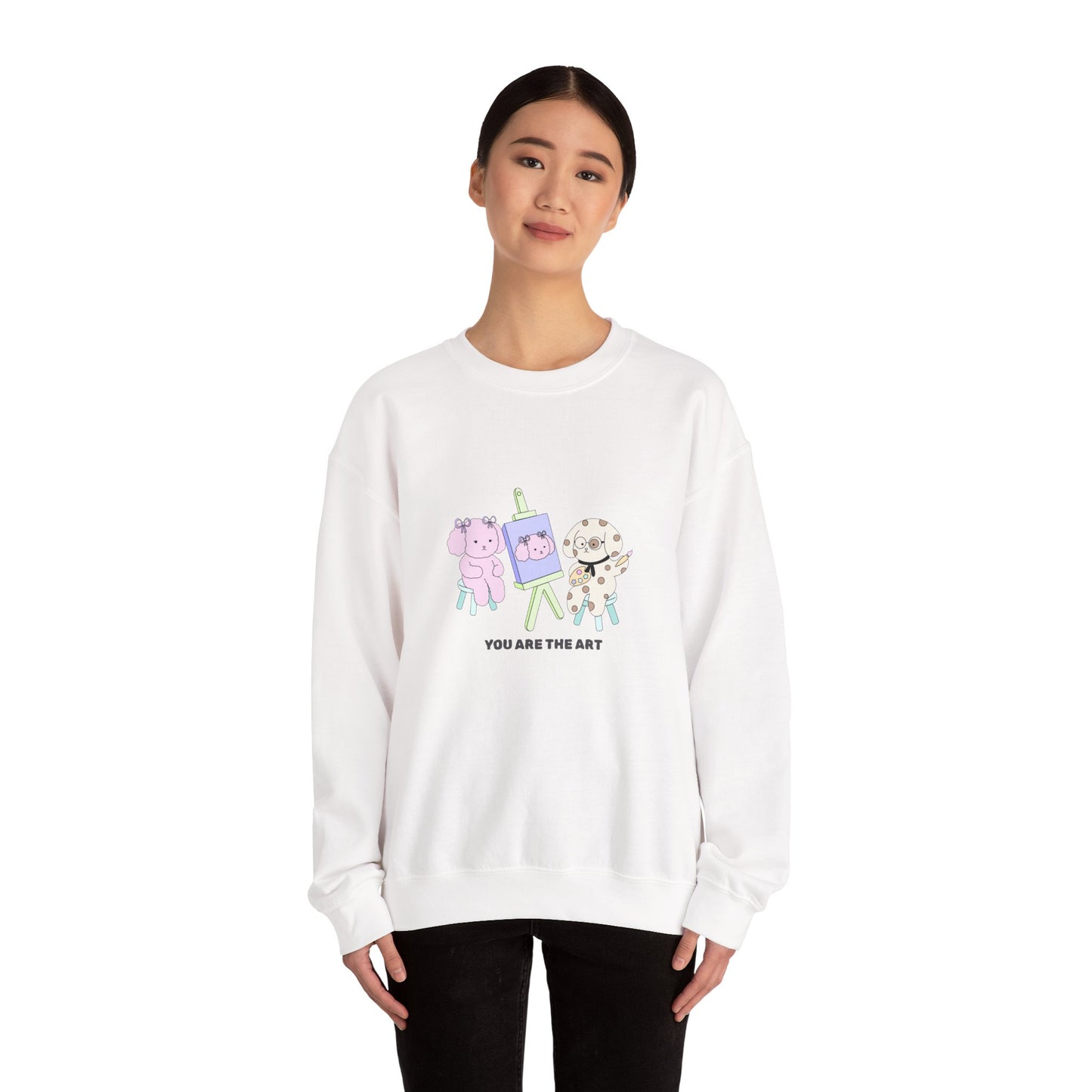 You Are The Art sweatshirt - here, there, everywhere collection. Cute Animal Art Crewneck Sweatshirt