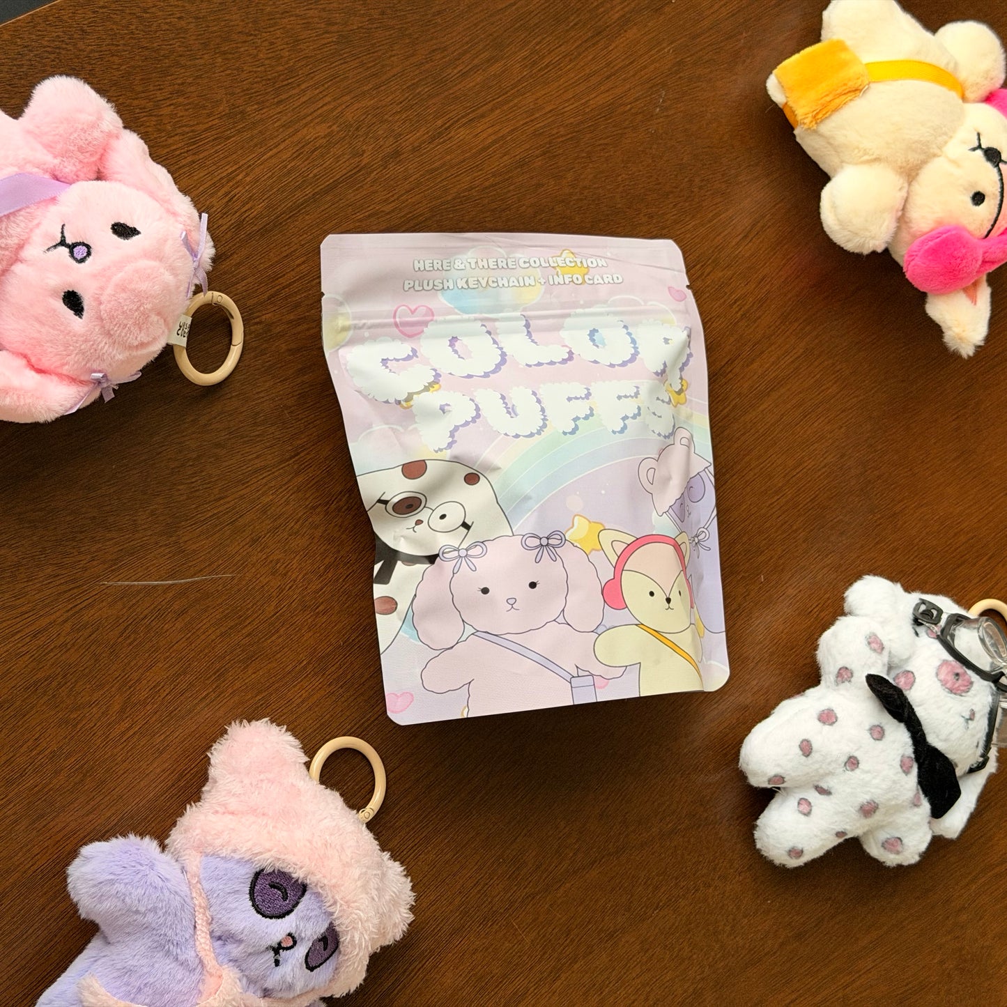 Color puffs- plushie keychain blind bag