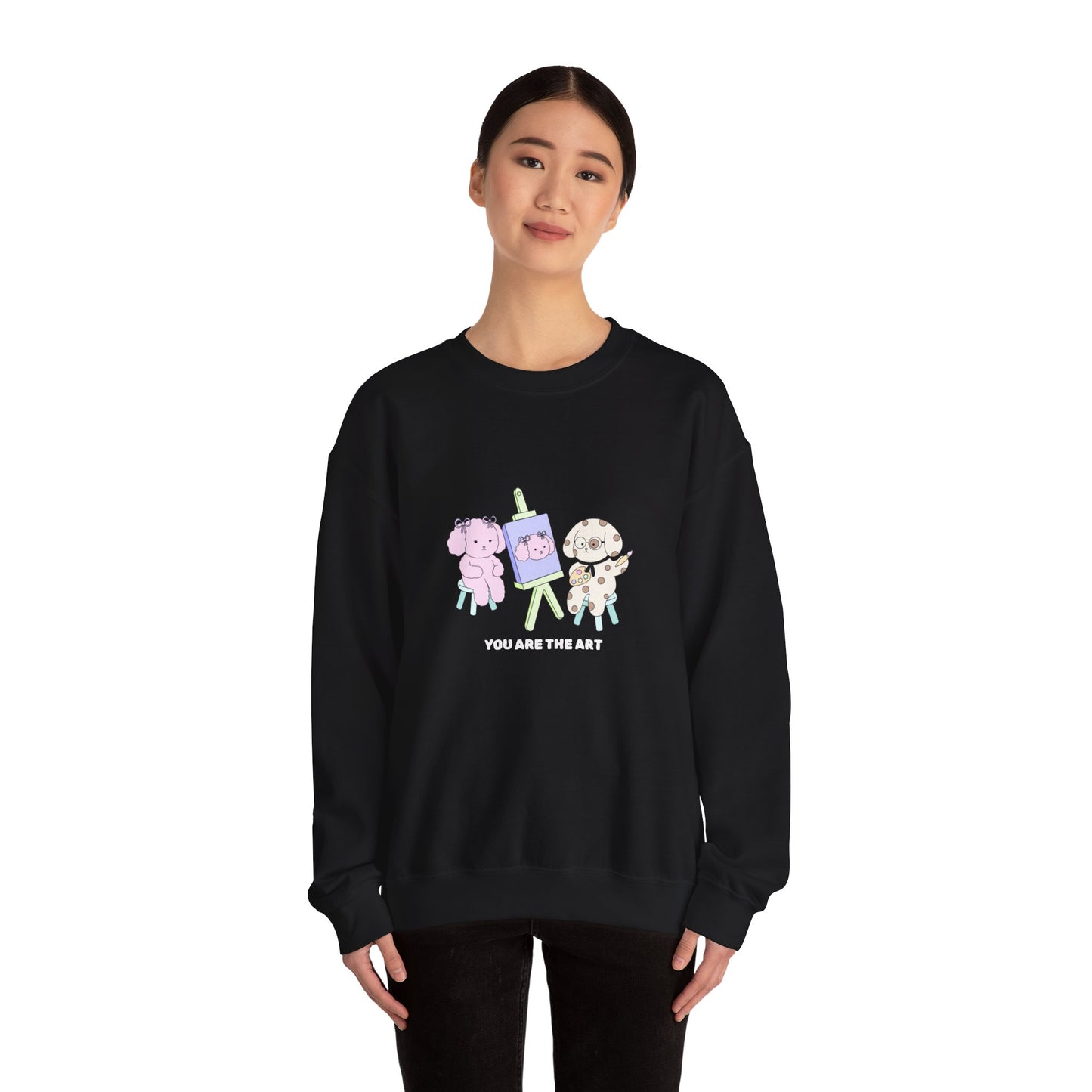 You Are The Art sweatshirt - here, there, everywhere collection. Cute Animal Art Crewneck Sweatshirt